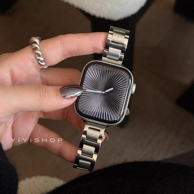 [2026 Hot-sale] yiyishop สายสแตนเลสโลหะบอลลูนสีฟ้าเหมาะสําหรับ iwatchS11/S10 Strap โลหะคุณภาพสูง