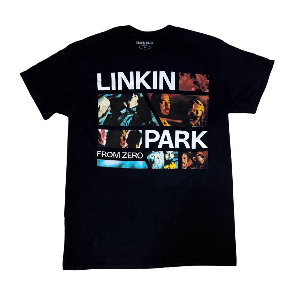 เสื้อวง LINKIN PARK FROM ZERO T-SHIRT ลาย FZR PHOTO GRID (BLACK) ลิขสิทธิ์แท้ USA