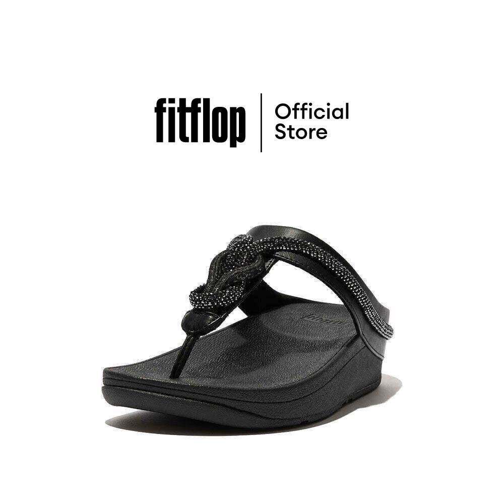 FITFLOP COMM-FINO CRYSTAL-CORD TP รองเท้าแตะแบบหูหนีบผู้หญิง รุ่น FQ3-001 สี BLACK