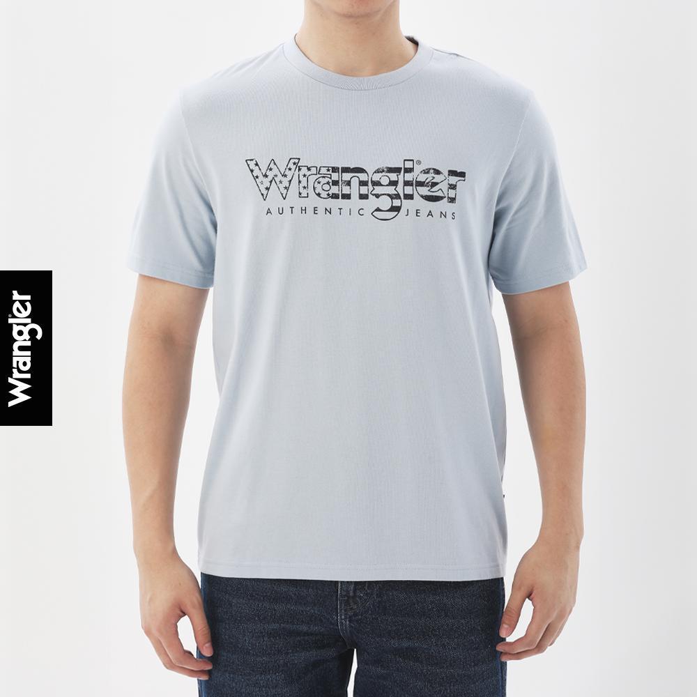 WRANGLER เสื้อยืดแขนสั้นผู้ชาย รุ่น WR F525MTSSF58 สีฟ้า