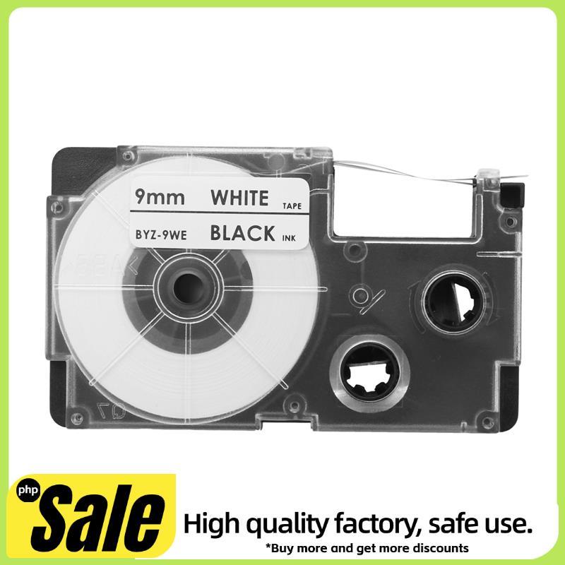 3 แพ็ค 9 มม. สีดําบน White Label Tape Label Maker ใช้งานร่วมกับ -120, -60, -100, KL750B, KL750, KL72