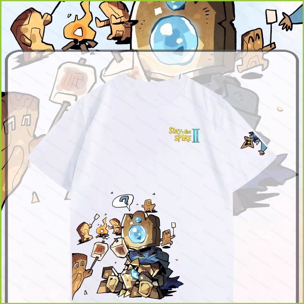 เสื้อยืดอะนิeme Slay the Spire 2 แบบ_unisex_แขนสั้น เทรนด์แฟชั่นฤดูร้อน