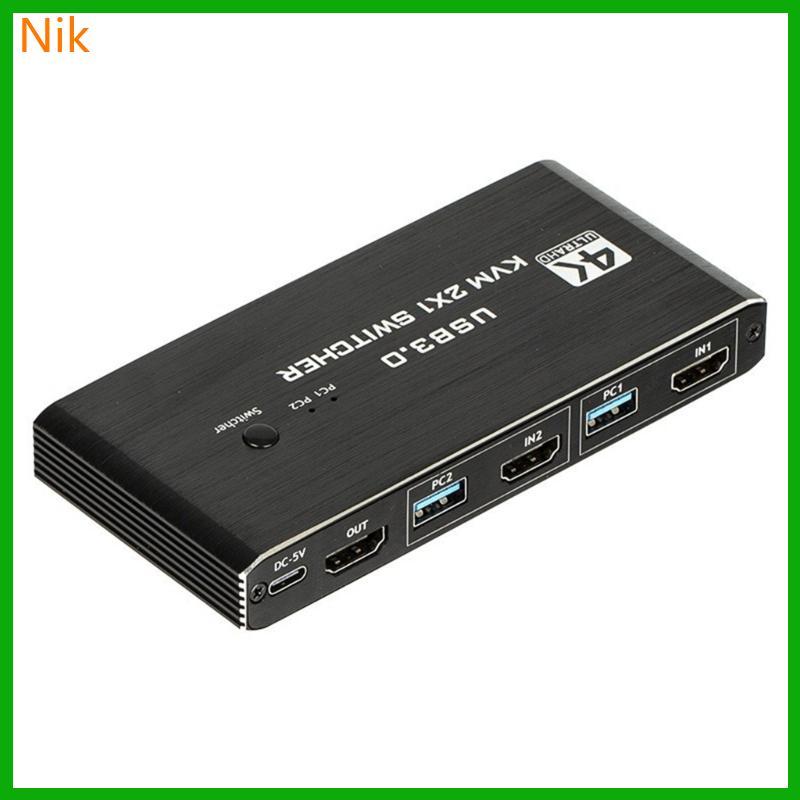 บ.ลค.ต.ศ. KVM Switcher 4K 60Hz Keyboards Mouse Sharing for Two Computers with USB3 0 hes