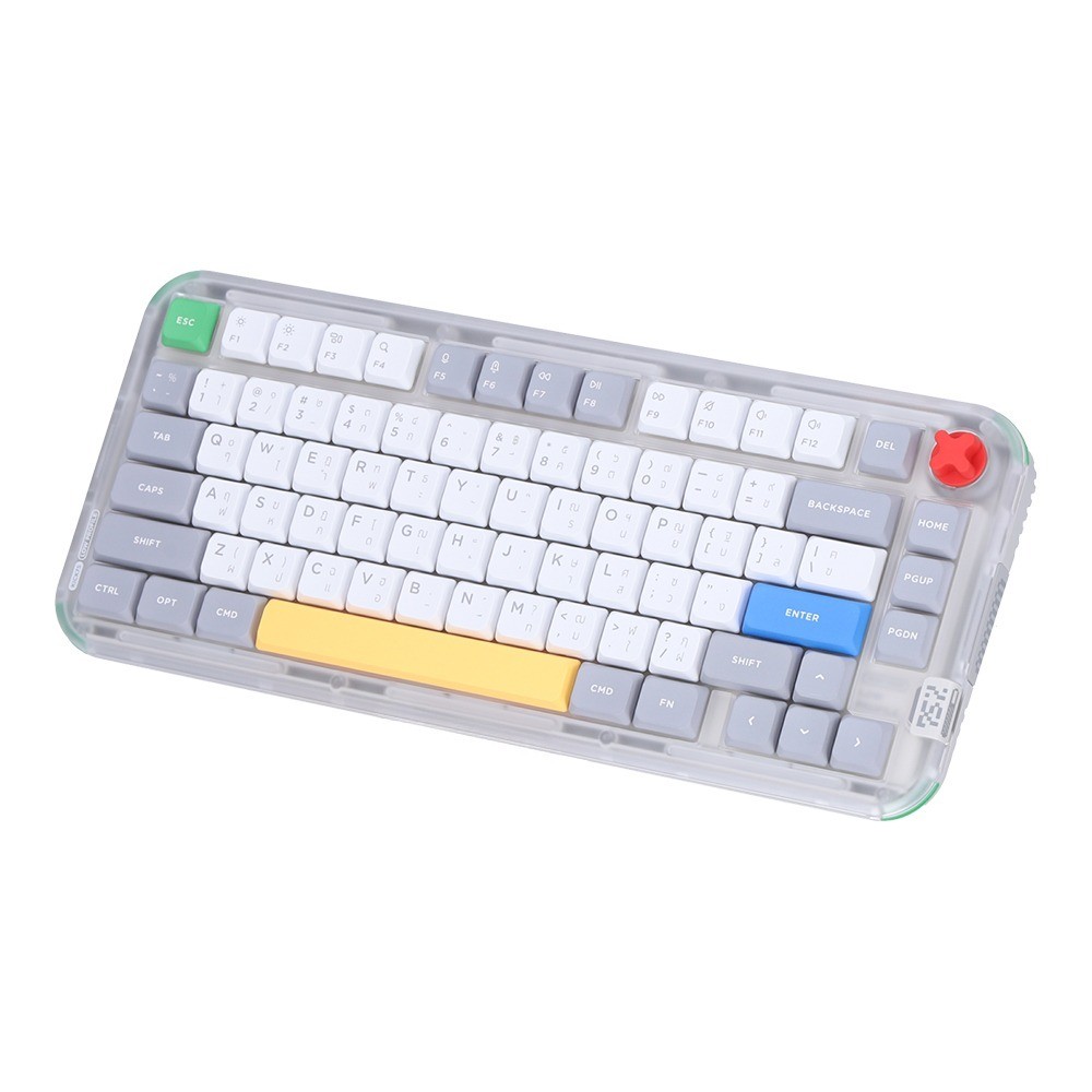 WIRELESS KEYBOARD (คีย์บอร์ดไร้สาย) NUPHY KICK75 (LOW-PROFILE VERSION) -  RGB EN/TH TAPE WHITE ยอดนิ