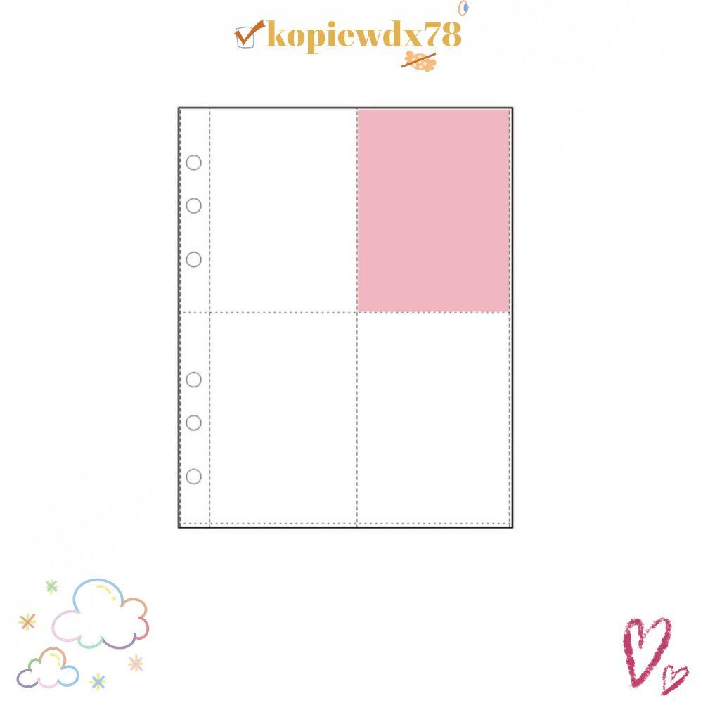 KOPIEWDX ปลอกกระเป๋าหลายแผ่น, A5 Transparent Photocard Binder Sheet, PP Acid Free Photocard Holder