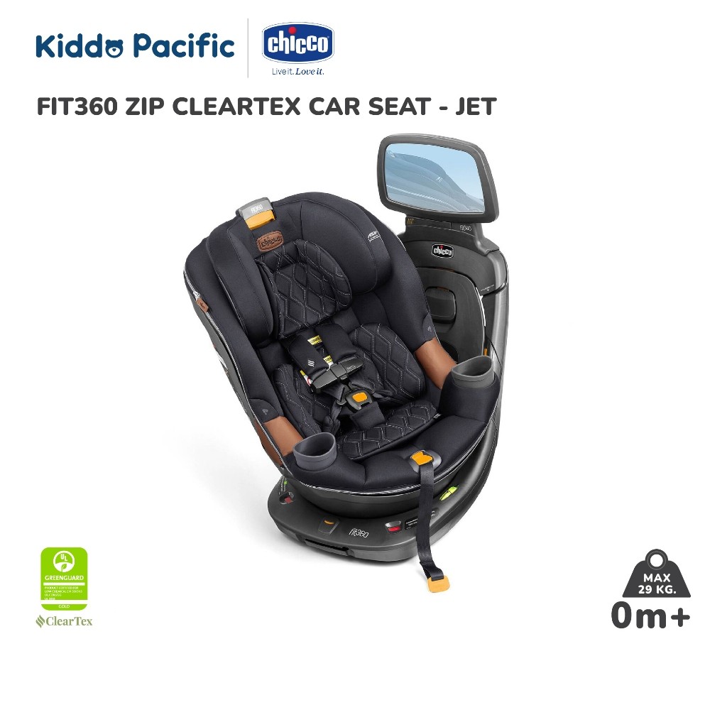CHICCO FIT360 ZIP CLEARTEX CAR SEAT-JET  คาร์ซีท