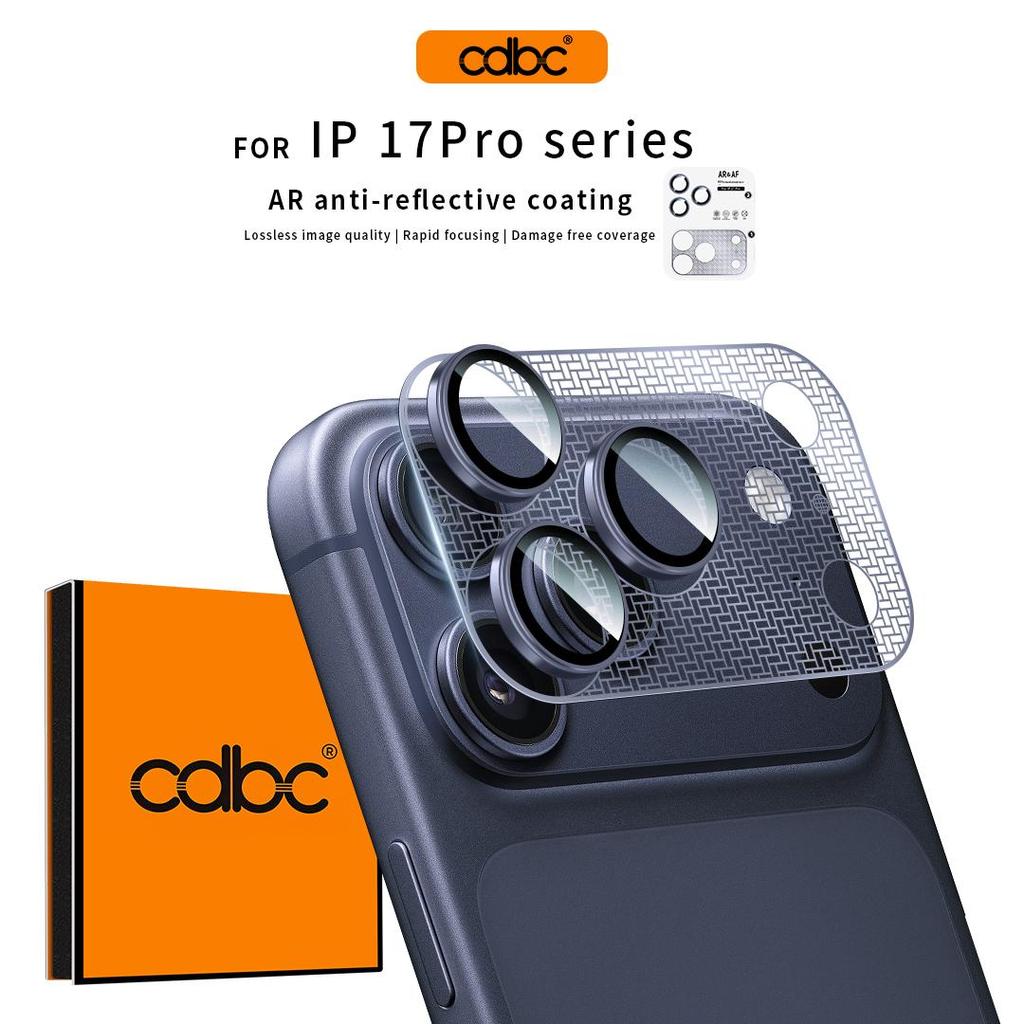 CDBC สําหรับ iPhone 17 Pro Max ตัวป้องกันเลนส์กล้อง, กระจกนิรภัย Cicada Wing AR&AF บางเฉียบ, คุณภาพภ