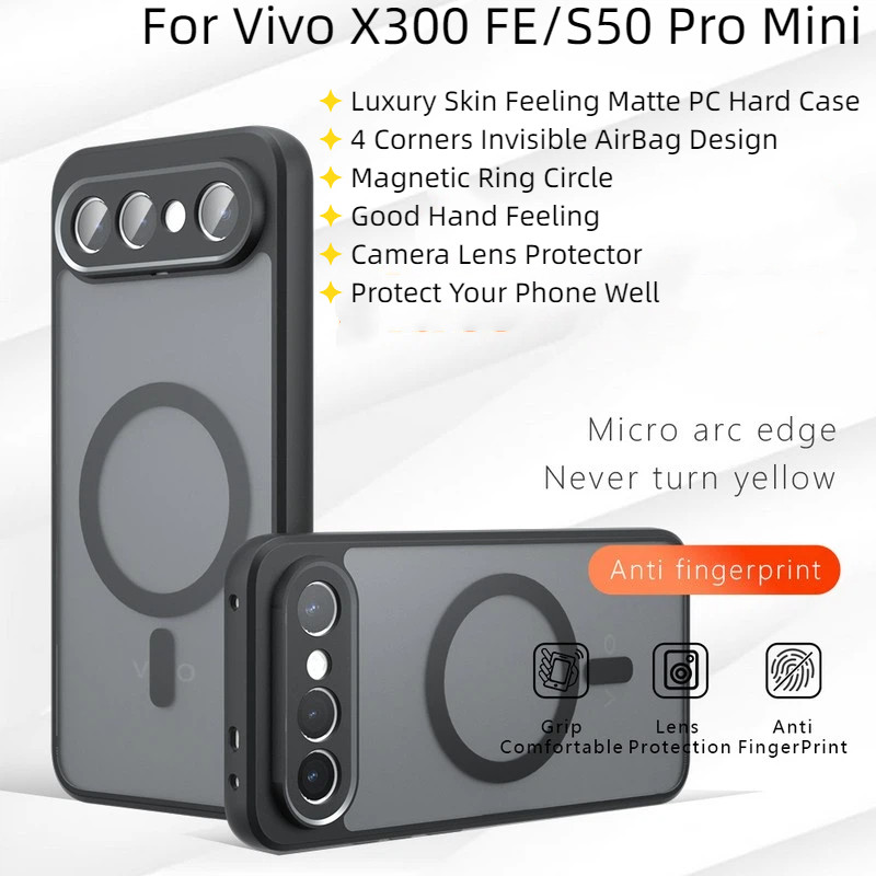 สําหรับVivo X300 FE X300FEกรณีหรูหราผิวรู้สึกMatte PC Hardแม่เหล็กฝาครอบโทรศัพท์ปลอกสําหรับVivo S50 Pro Mini X300Fe