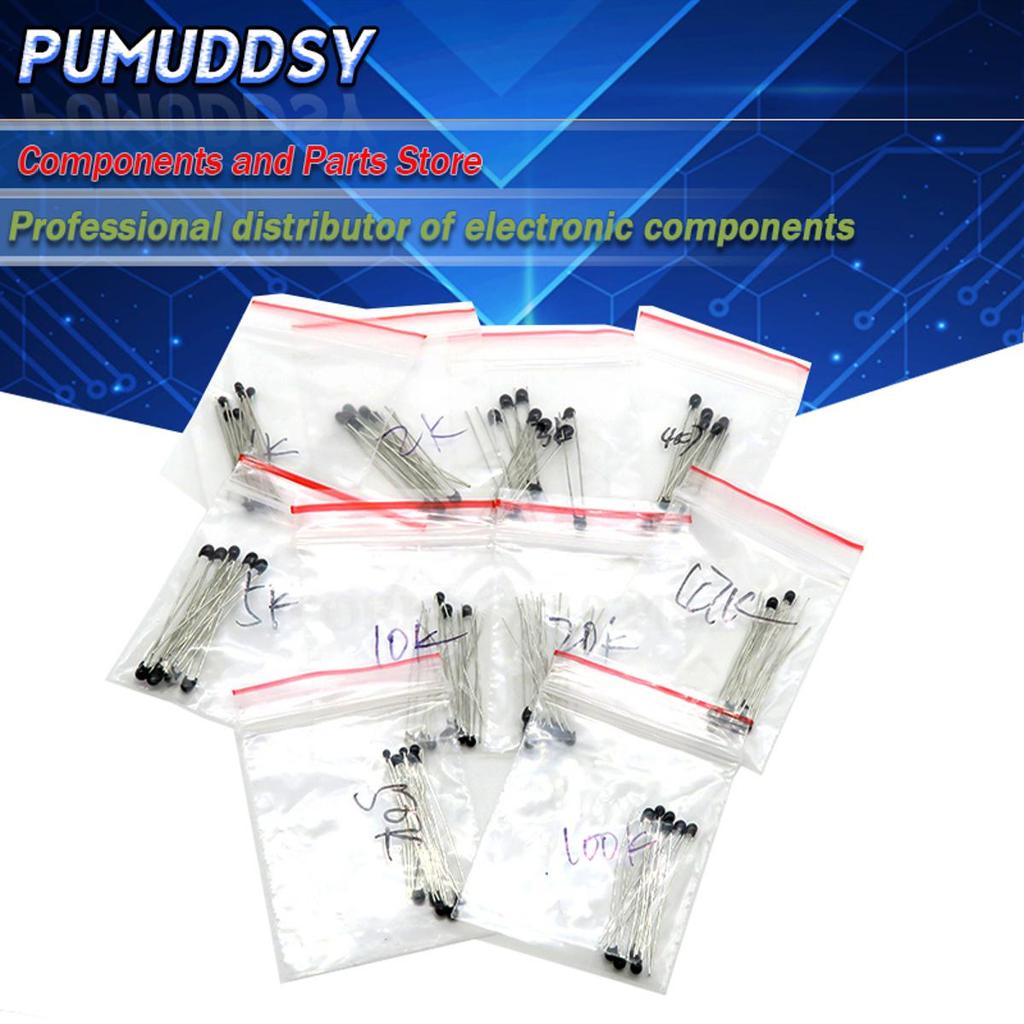 100 ชิ้น = 10 ค่า*10PCS NTC Thermistor Resistor Kit NTC-MF52AT 1K 2K 3K 4.7K 5K 10K 20K 47K 50K 100K