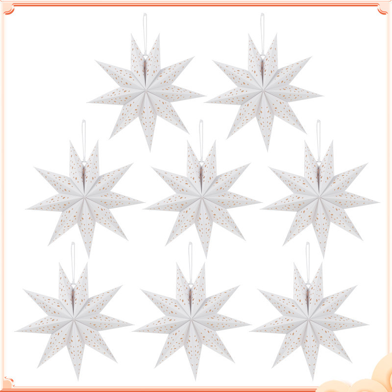Holiday Paper Stars โคมไฟ Origami เก้าแฉก 8 ชิ้น