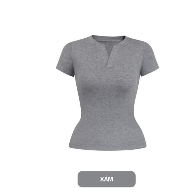 B02v เสื้อยืดผู้หญิงคอเต่าแขนสั้นขนาดกอดไม่เกิน 53KG
