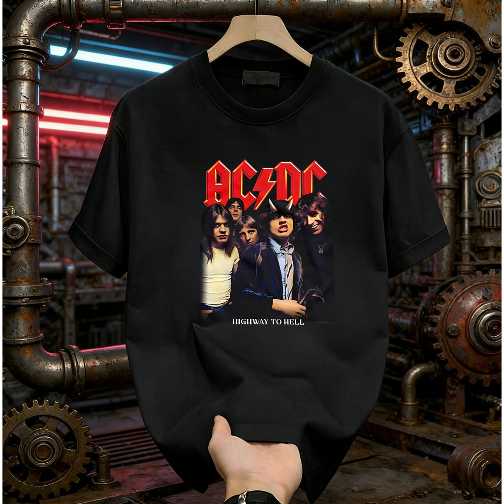 เสื้อยืดแขนสั้น AC/DC ออกแบบตามอัลบั้มคลาสสิกของ AC/DC อินเทรนด์