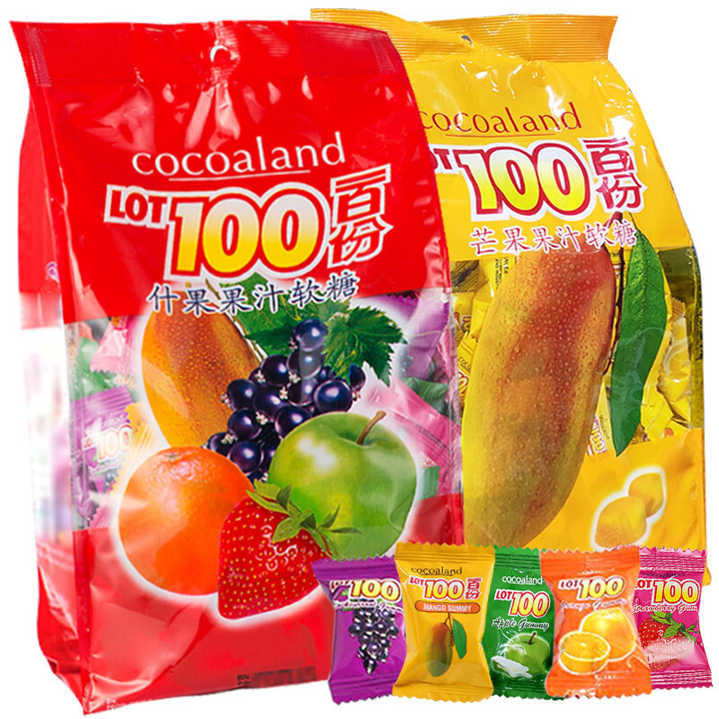 พร้อมสต็อก Fast Shipping มาเลเซีย 100 ชิ้น Shiguo Fruit Candy Gummy 1,000g ของว่างวันหยุด QQ Candy ส