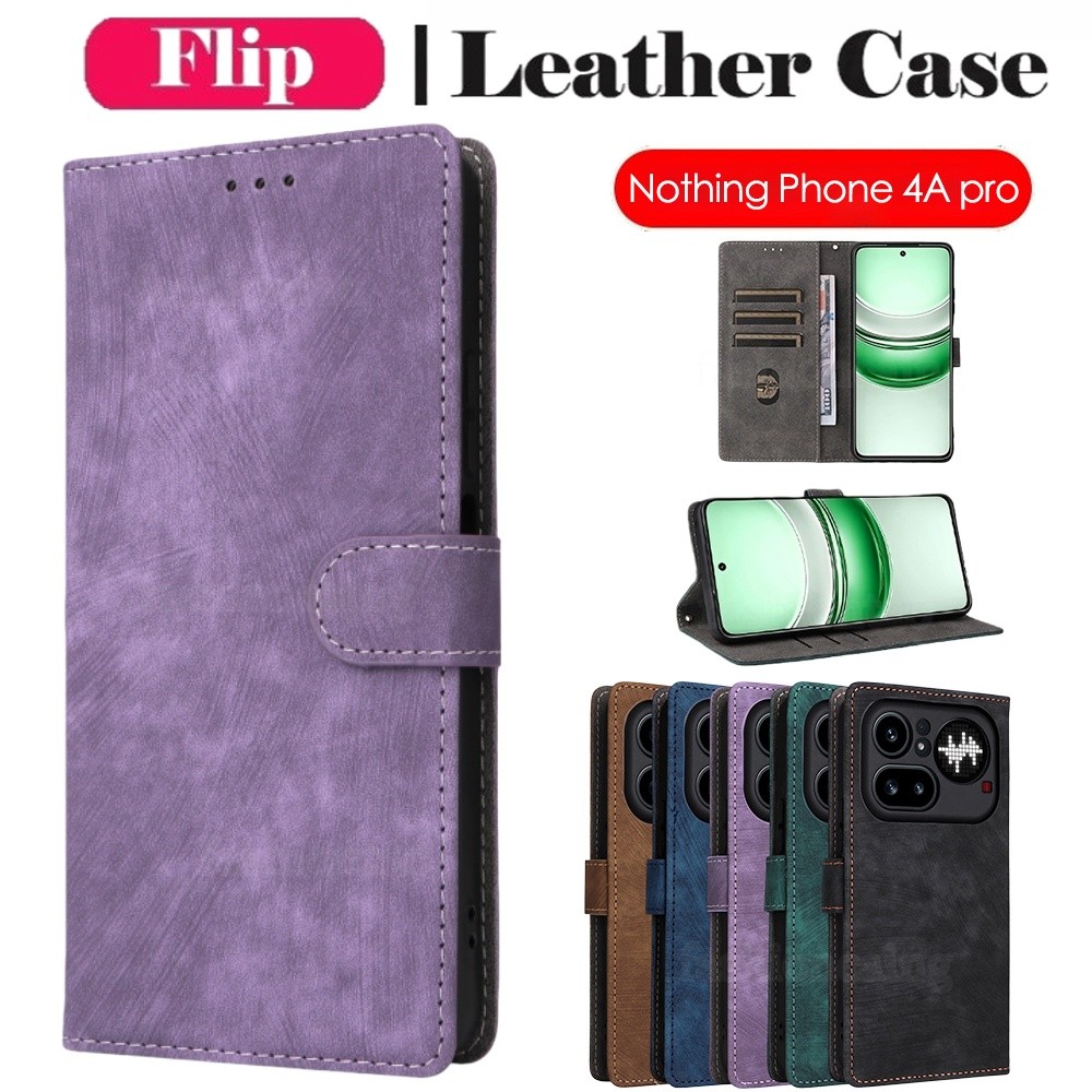 ปลอกสําหรับโทรศัพท์ไม่มีอะไร 4a Pro 4aPro Phone4a Pro Phone4aPro NothingPhone4aPro 2026 Flip Leather