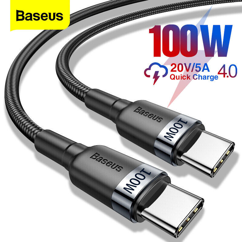 Baseus 100W สาย USB C สําหรับ Samsung Huawei PD 60W QC 3.0 สายชาร์จเร็วสําหรับ Xiao Redmi Real Me OP