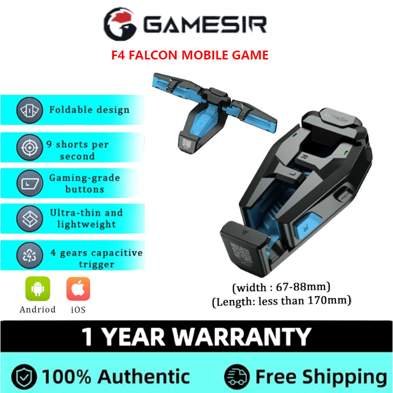 GameSir F4 Falcon โทรศัพท์มือถือ Gaming Trigger PUBG ปุ่มไฟ Aim Key Shooter Controller โทรศัพท์ Game
