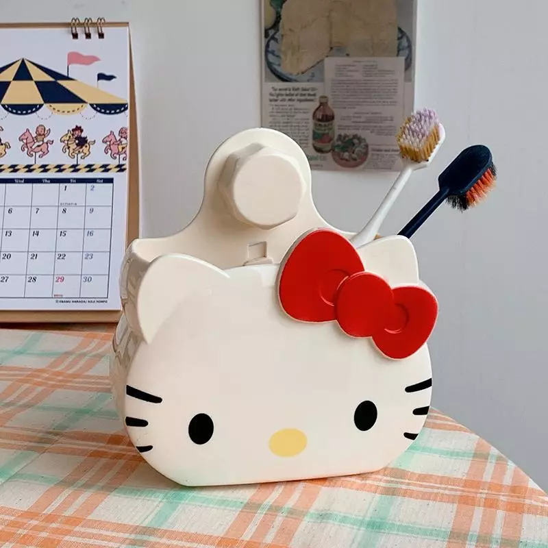 กล่องเก็บของติดผนังห้องน้ำ ที่เก็บของบนโต๊ะ เครื่องสำอาง แปรงสีฟัน แบบไม่ต้องเจาะรู