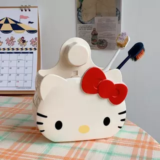 กล่องเก็บของติดผนังห้องน้ำ ที่เก็บของบนโต๊ะ เครื่องสำอาง แปรงสีฟัน แบบไม่ต้องเจาะรู