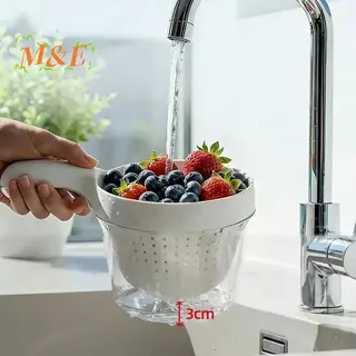 [M&E] Double Layer เกรดอาหารผัก Drainer ตะกร้าสําหรับผลไม้ซักผ้าอ่างล้างจาน Organizer และ Storage Solution [ใหม่]