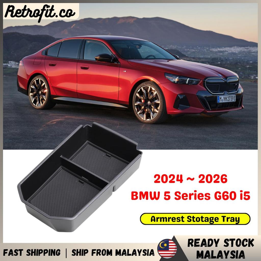 🇲🇾 24 ~ 26 BMW 5 Series G60 กล่องเก็บที่เท้าแขนถาดเหมาะสําหรับ BMW i5 G60 คอนโซลคอนโซลถาดรถจัดเก็บแล
