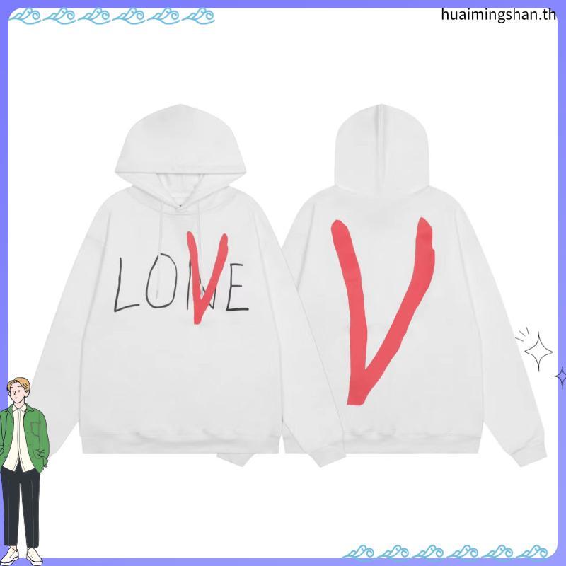 Vlone high street แฟชั่น 3m ไอคอนสะท้อนแสงพิมพ์เสื้อฮู้ดลําลองสบายJK;FUY