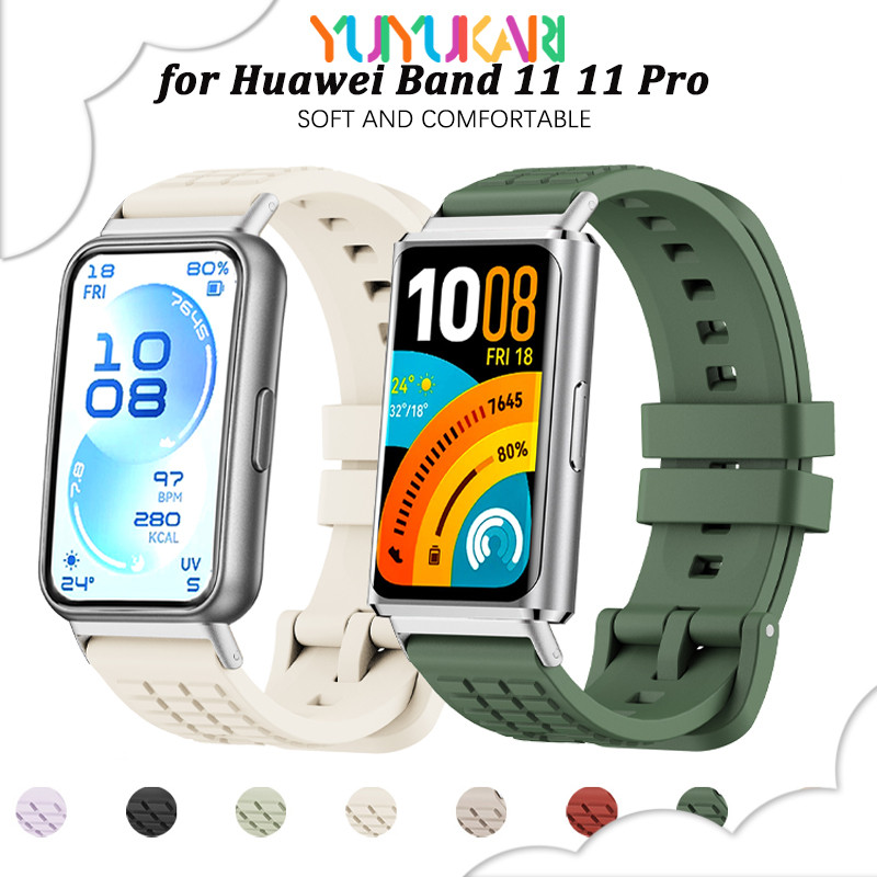 สายรัดยางกีฬาสำหรับ for Huawei Band 11 สายรัดซิลิโคนกีฬา อุปกรณ์เสริมสำหรับ for Smartwatch Huawei Band 11 Pro