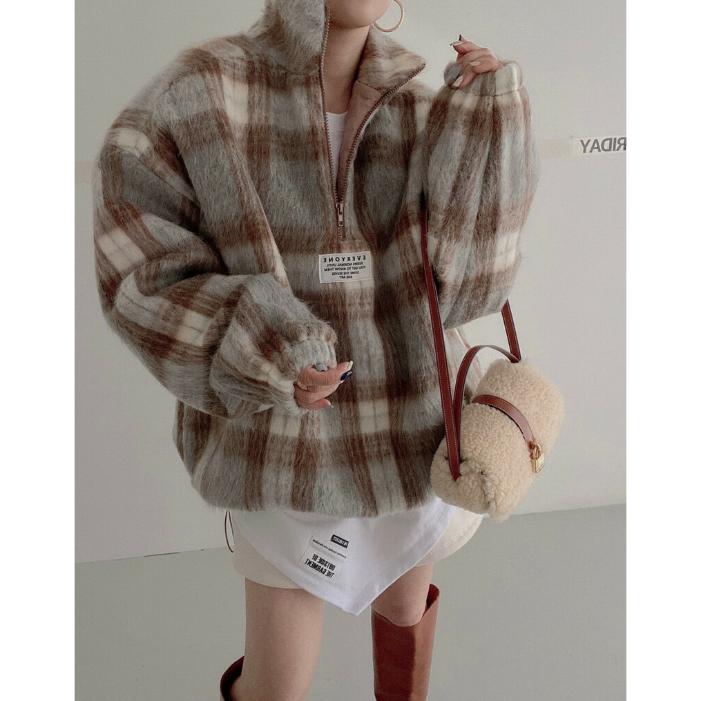 Coatwink🍫MAY SWEATSHIRT JACKET เสื้อแขนยาวแบบสวม ลายสกอต สไตล์เกาหลี