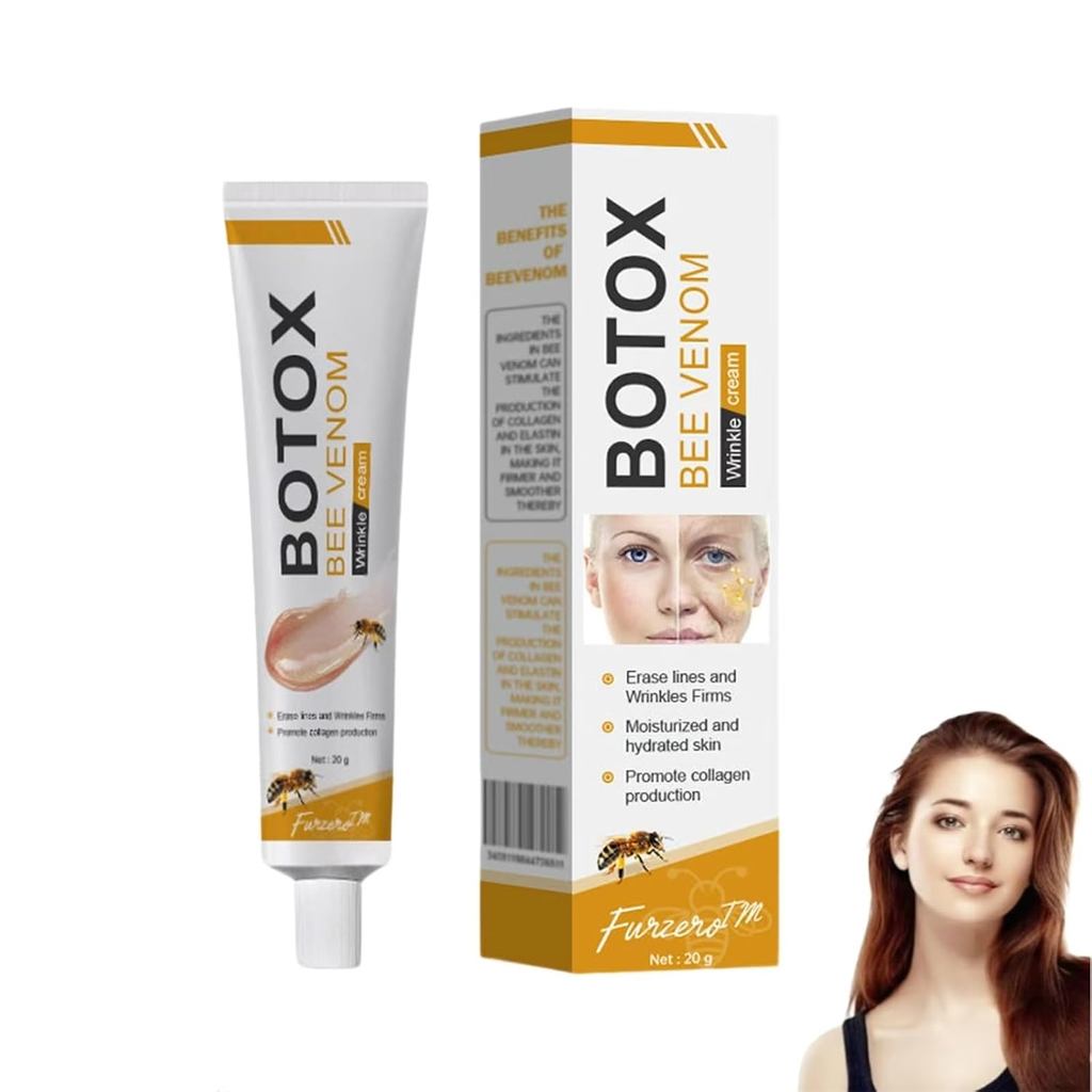 Furzero Botox Bee Venom ครีมกําจัดริ้วรอย, มอยเจอร์ไรเซอร์ต่อต้านริ้วรอยสําหรับใบหน้าและคอ, ครีมบําร