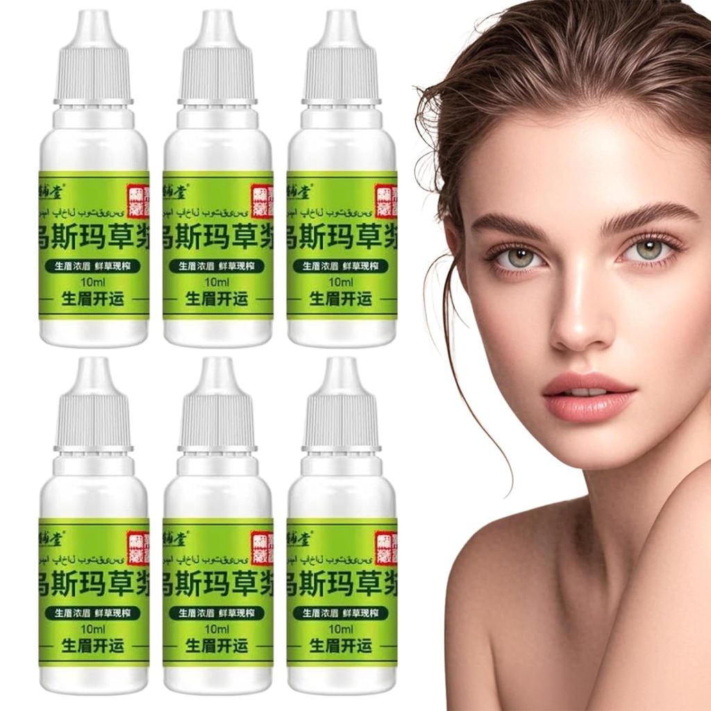 6 ชิ้น Usma Grass Extract Essence, Cilia Growth Nourishing Liquid สําหรับคิ้วขนตาผม