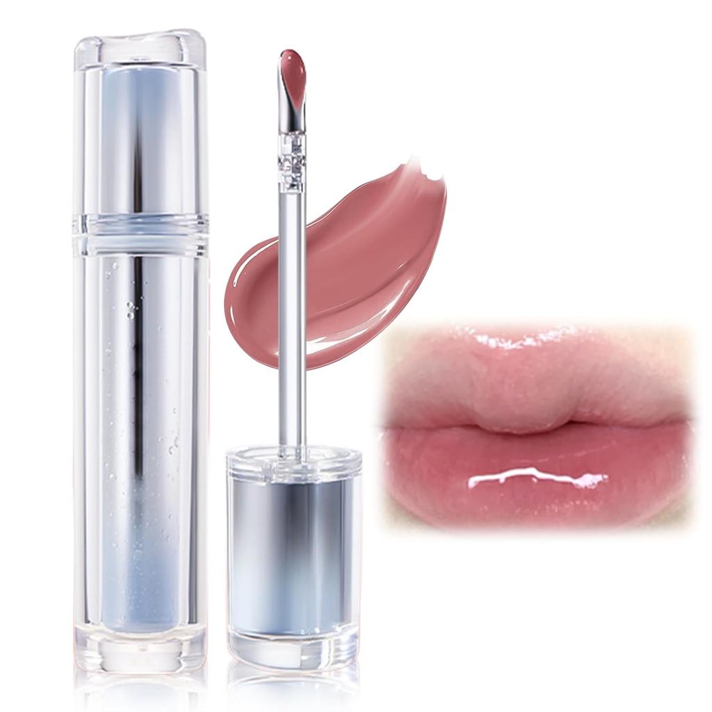 Ice Watery Lip Gloss, 2025 ใหม่ Ice Iron Tinted Lip Tint, Jelly Hydrating Lip Gloss,Moisturizing Non