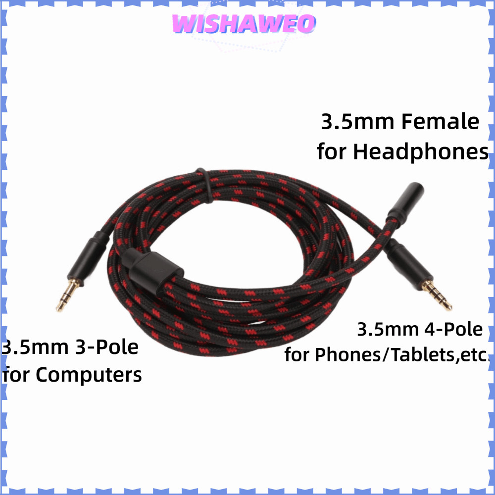 WISHAWEO Chat Link Cable, 3.5 มม.270 ซม./8.9ft Chat Adapter Cable, ปลั๊กแอนด์เพลย์แบบยืดหยุ่นสําหรับ