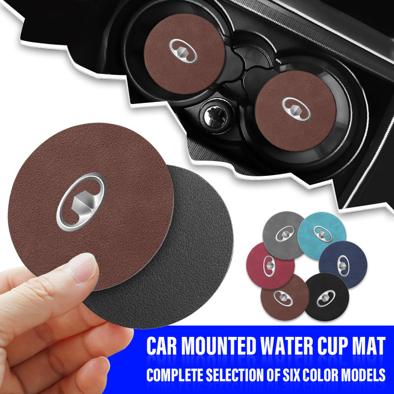 2pcs รถ Anti-slip ถ้วยน้ําฉนวนกันความร้อน Suede Decor Coaster สําหรับ Great Wall Poer / GWM Poer Hov