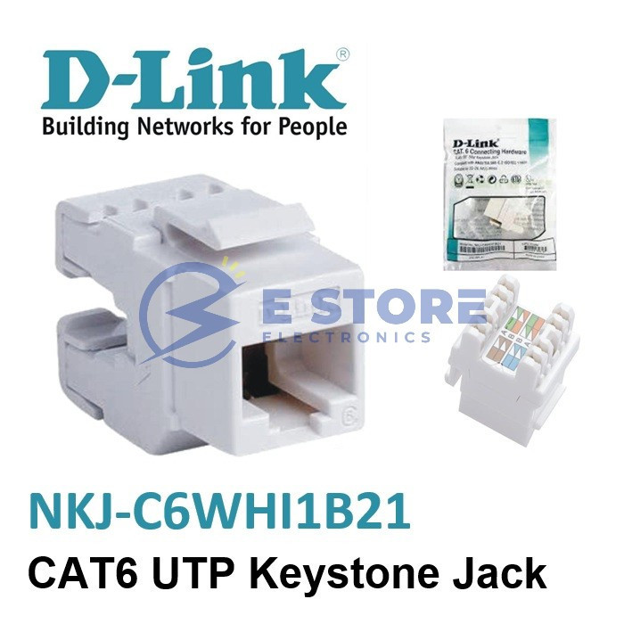 D-Link NKJ-C6WHI1B21 CAT6 UTP Keystone Jack