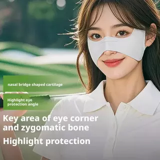 หน้ากากใบหน้าผ้าไหมน้ำแข็ง สำหรับวิ่งและกอล์ฟ กันแดดและป้องกัน UV ระบายอากาศดี