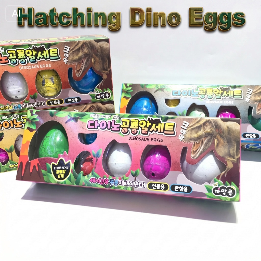 One2choose 6 ชิ้น Surprise Dino Egg Hatching Combo ชุดฟักไข่น้ําขยายไดโนเสาร์ครอบครัวของเล่น