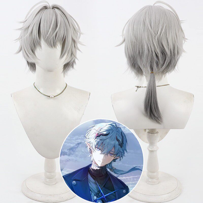 Arknights Endfield Ardashir Cosplay Wig Silvery White Gradient Realistic Scalp