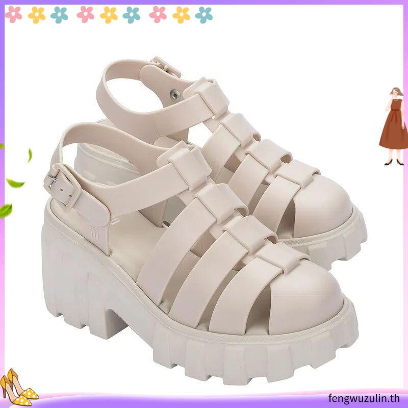 ❤ 2023 New  Women's Shoes  Ladies Wedge Heel Thick Sole Jelly Shoes Adult Baotou Hi