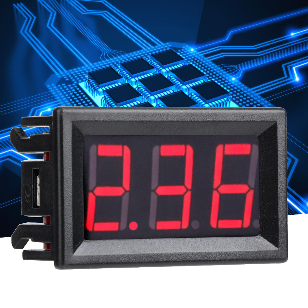 Domary Digital DC Current Display Panel 0-10A แอมป์มิเตอร์ LED (Font Backlit สีแดง)