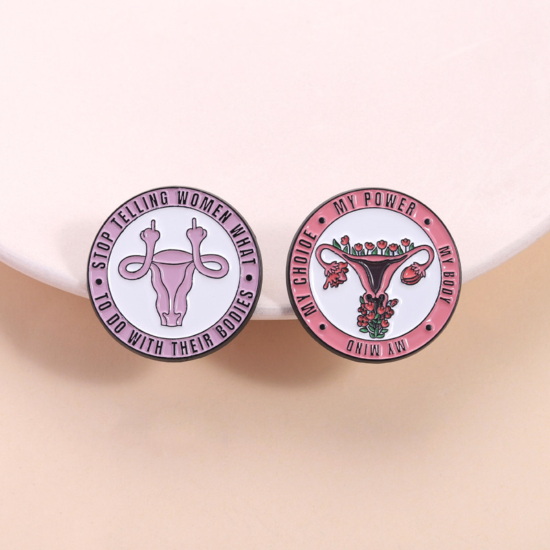 My Body My Choice พินส์ENAMEL มดลูก Power Declaration สำหรับผู้หญิง ของขวัญ.Statement Piece