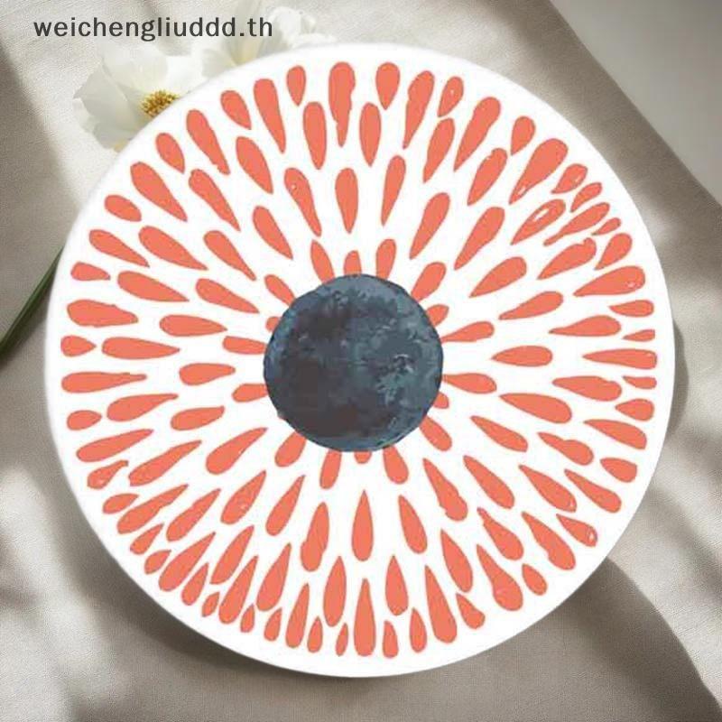 # weichen # 6 ชิ้น/เซ็ต Coasters ทนความร้อนลื่นเครื่องดื่ม Cafe ตกแต่ง 2D FLat Coasters Anti-scaldin
