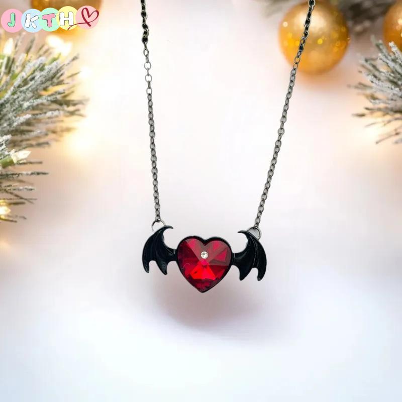 JKTH Gothic แวมไพร์ค้างคาวสร้อยคอ Urn สร้อยคอ Keepsake สัตว์เลี้ยงขี้เถ้าอนุสรณ์จี้ค้างคาว Charm Cho