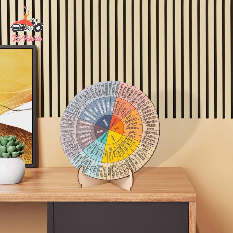 [Whstrong] Feeling Wheel Theraps Emotion แผนภูมิล้อพร้อมขาตั้งไม้รอบอารมณ์