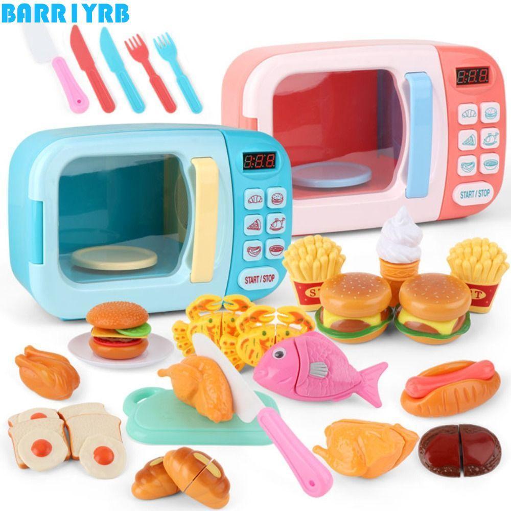 BARR1YRB เครื่องใช้ในครัวเรือนของเล่น, Creative DIY จําลองไมโครเวฟของเล่น,ตกแต่งบ้านที่มีสีสัน Interactive Montessori เตาอบของเล่นห้องครัวของขวัญเด็ก
