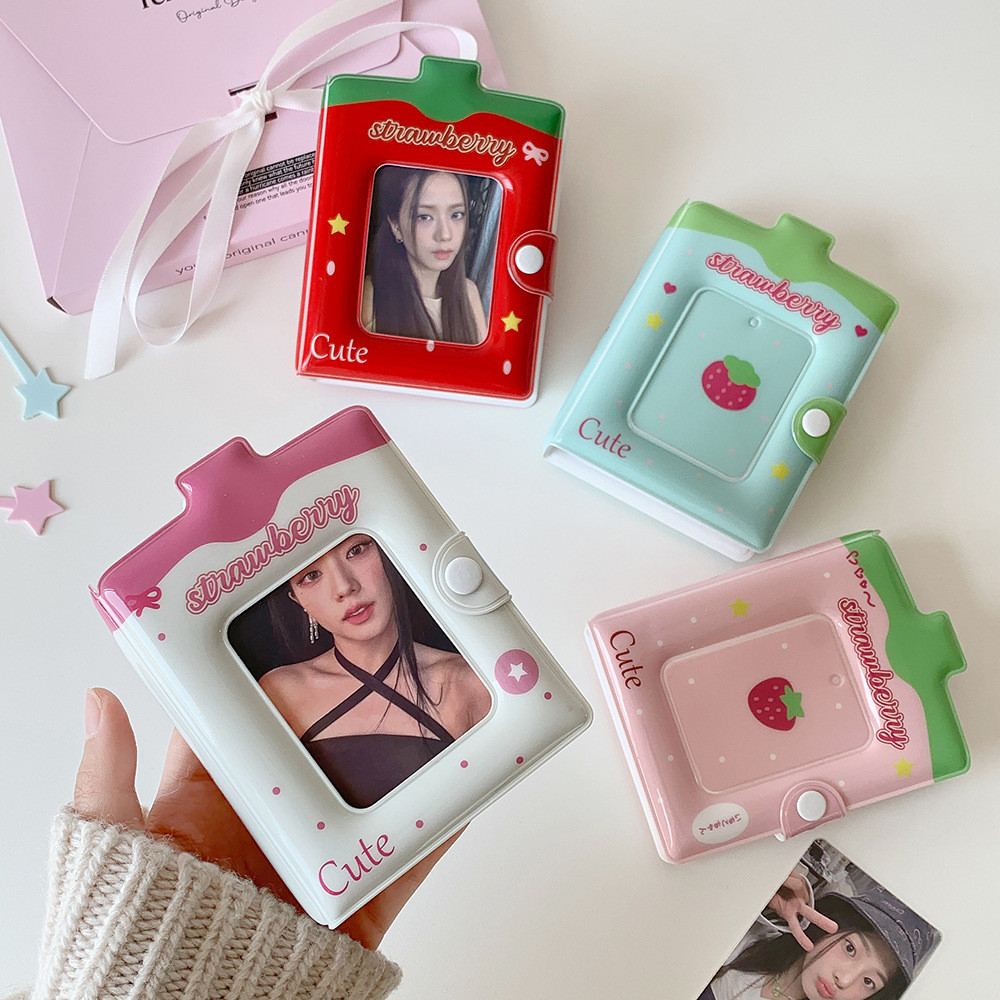 การ์ตูนการ์ตูนสตรอเบอร์รี่ Yigongge อัลบั้มภาพ 10 ซม. Star Chasing Photocard การ์ดหนังสือนักเรียน Polaroid Storage Book