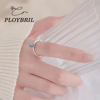 PLOYBRIL✨แหวนเงินแท้ Luna Orb แหวนมูนสโตนทรงกลม 925แท้ ดีไซน์พระจันทร์เต็มดวง ปรับขนาดได้ แหวนมงคล J005