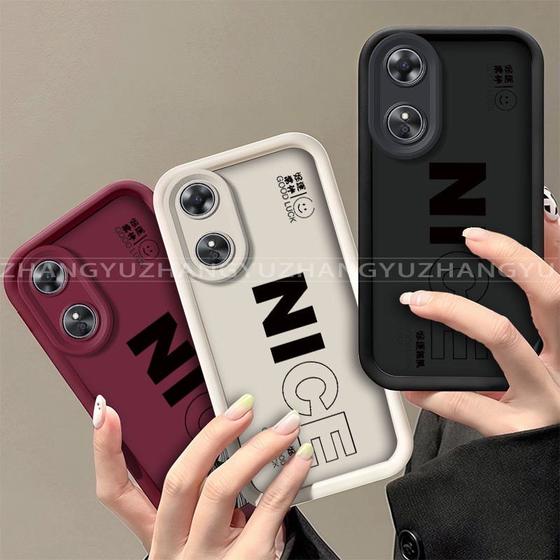 เหมาะสําหรับ OPPO A17 A17K A18 A38 4G a97 A98 5Gเคสโทรศัพท์NICE cool simple anti-collisionถุงลมนิรภัยซิลิโคนTPU soft shell 026
