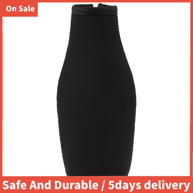 6 แพ็คขวดเบียร์ Cooler Sleeves Keep Drink Cold Zip-Up Neoprene ฉนวนแขนสีดํา