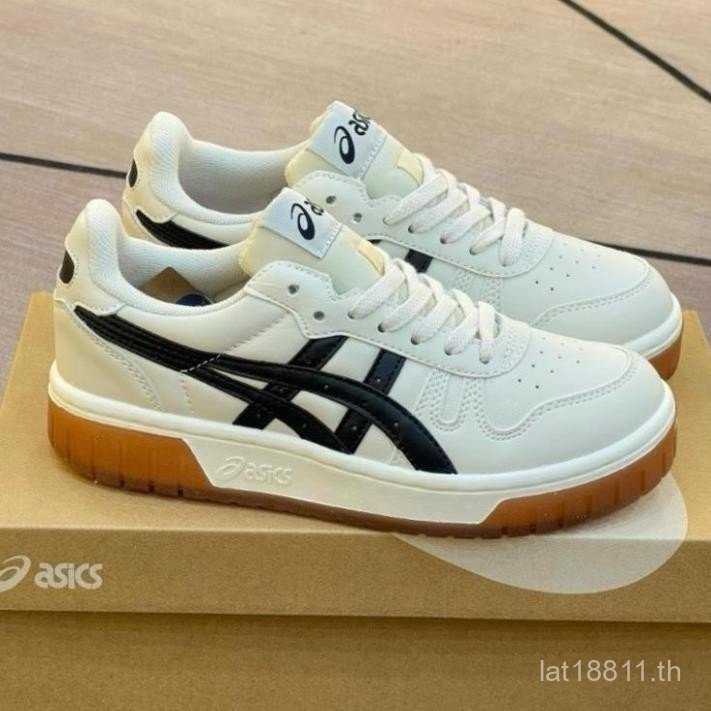 [คุณภาพที่ดีที่สุด] Asics court MZ cream vinyl sneakers astisc รองเท้า unisex อุปกรณ์เสริมเต็มรูปแบบ