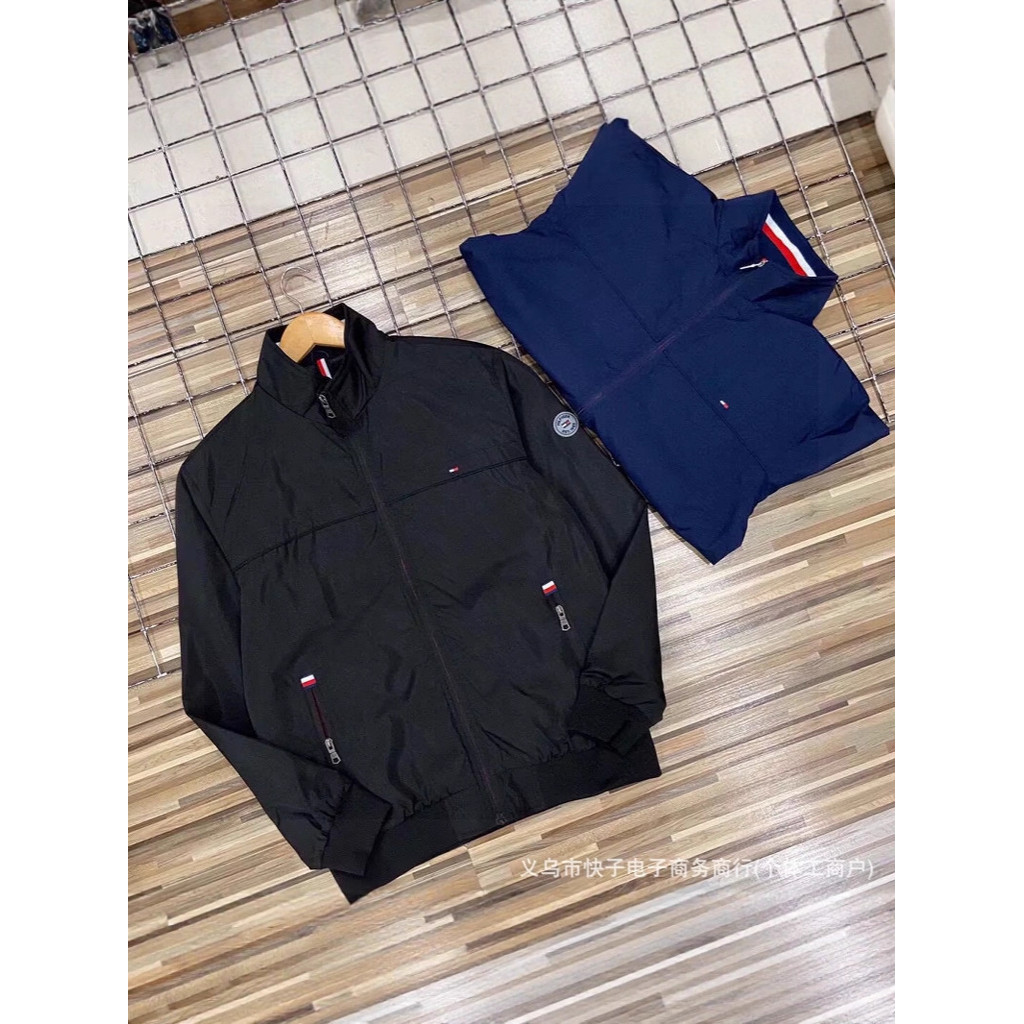 89LG TOMM* Embroidered Letter Youth Men's Stand Collar Business Casual Jacket Embroidered Simple Jac