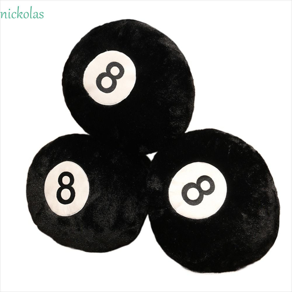 NICKOLAS บิลเลียด 8 Ball ของเล่นตุ๊กตาห้องนอนของขวัญสร้างสรรค์ตุ๊กตาของเล่นเบาะรองนั่งโซฟาตกแต่งแปดล